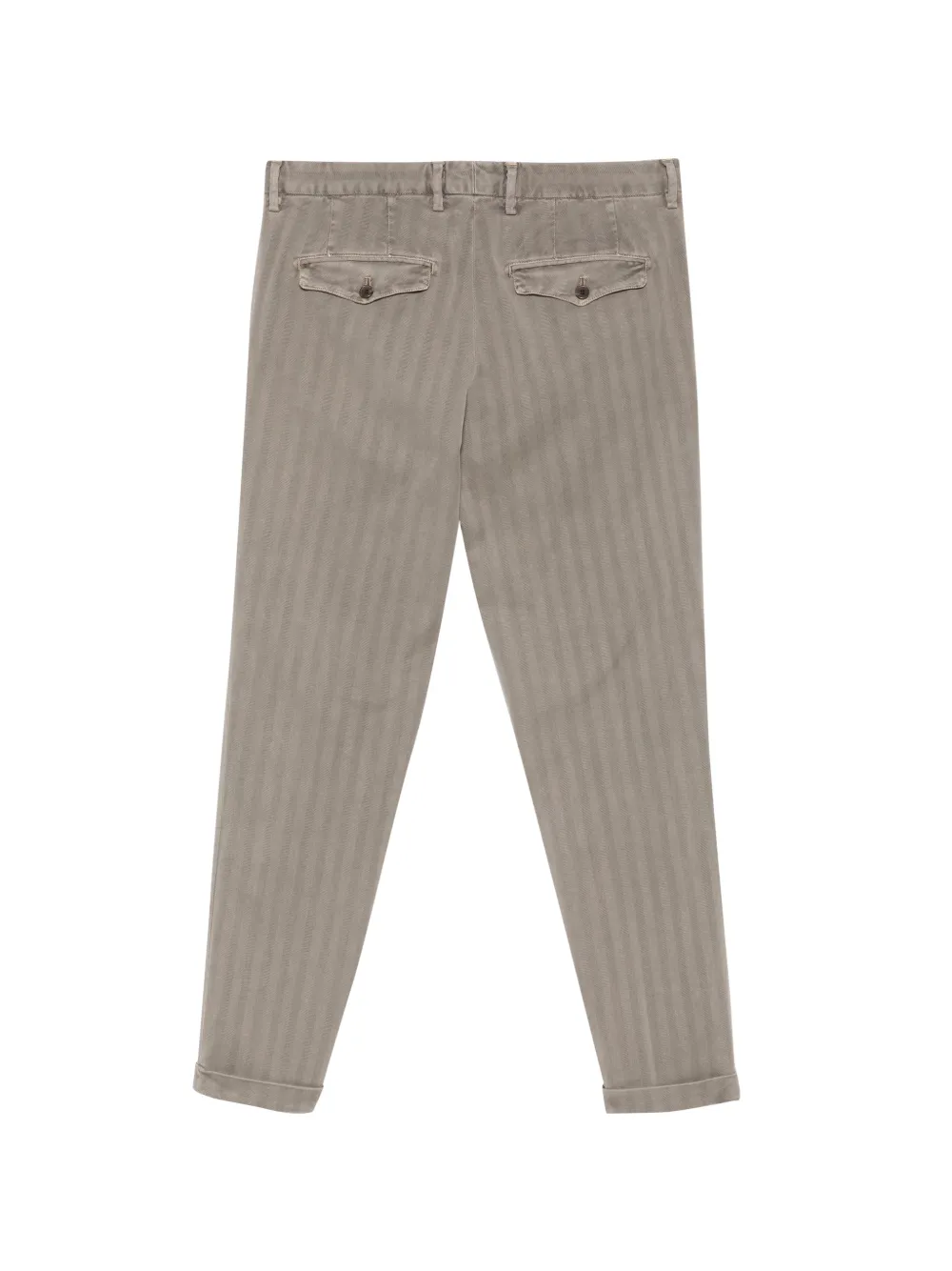 Myths Plooibroek met visgraatpatroon Beige