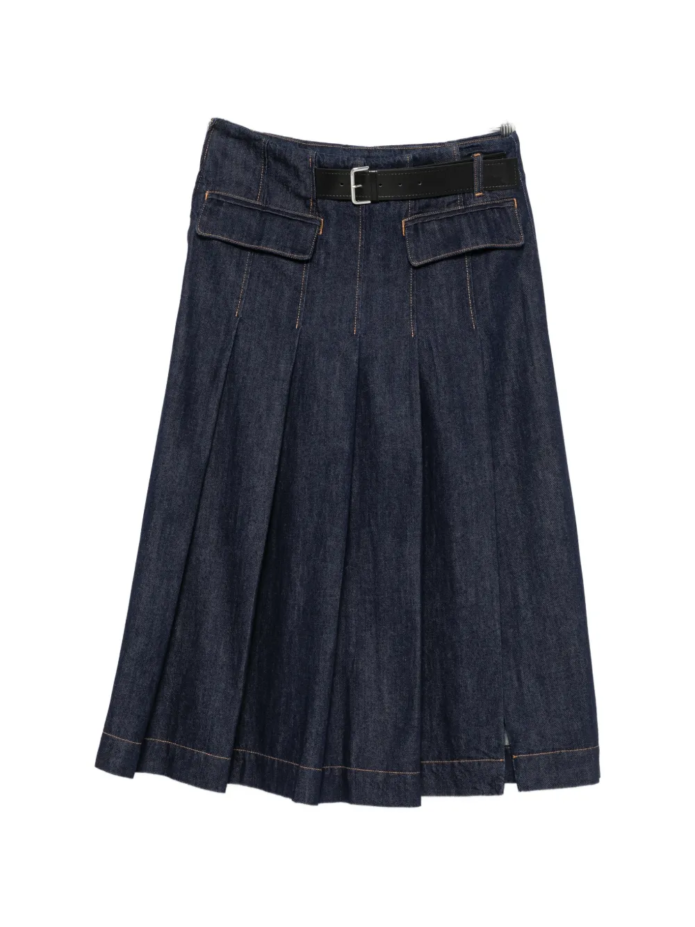 Semicouture Carla belted midi skirt - Blu