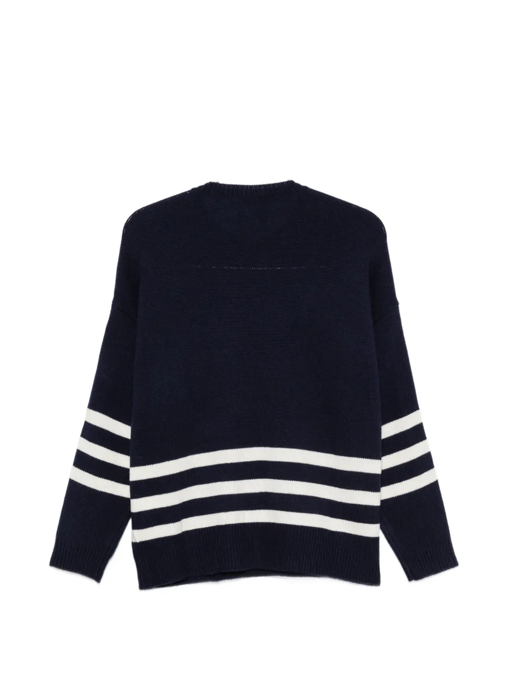 Semicouture Gestreepte trui met knoop Blauw
