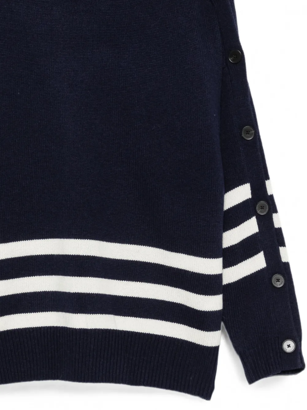 Semicouture Gestreepte trui met knoop Blauw