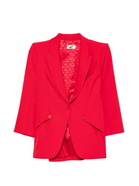 Elisabetta Franchi logo-plaque blazer and straight-leg trousers suit