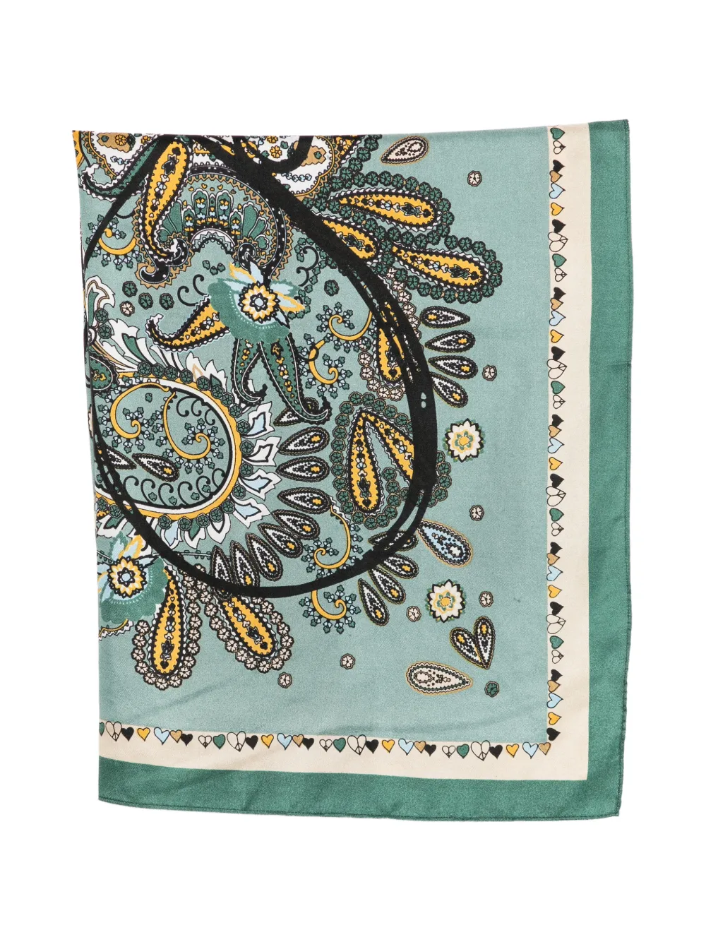 SGOMBERO CANTINE paisley-print heart-motif scarf - Grün