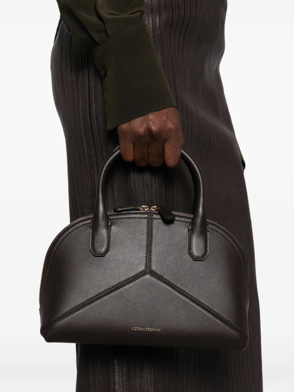 Victoria Beckham Victoria leren shopper met vlakken Bruin