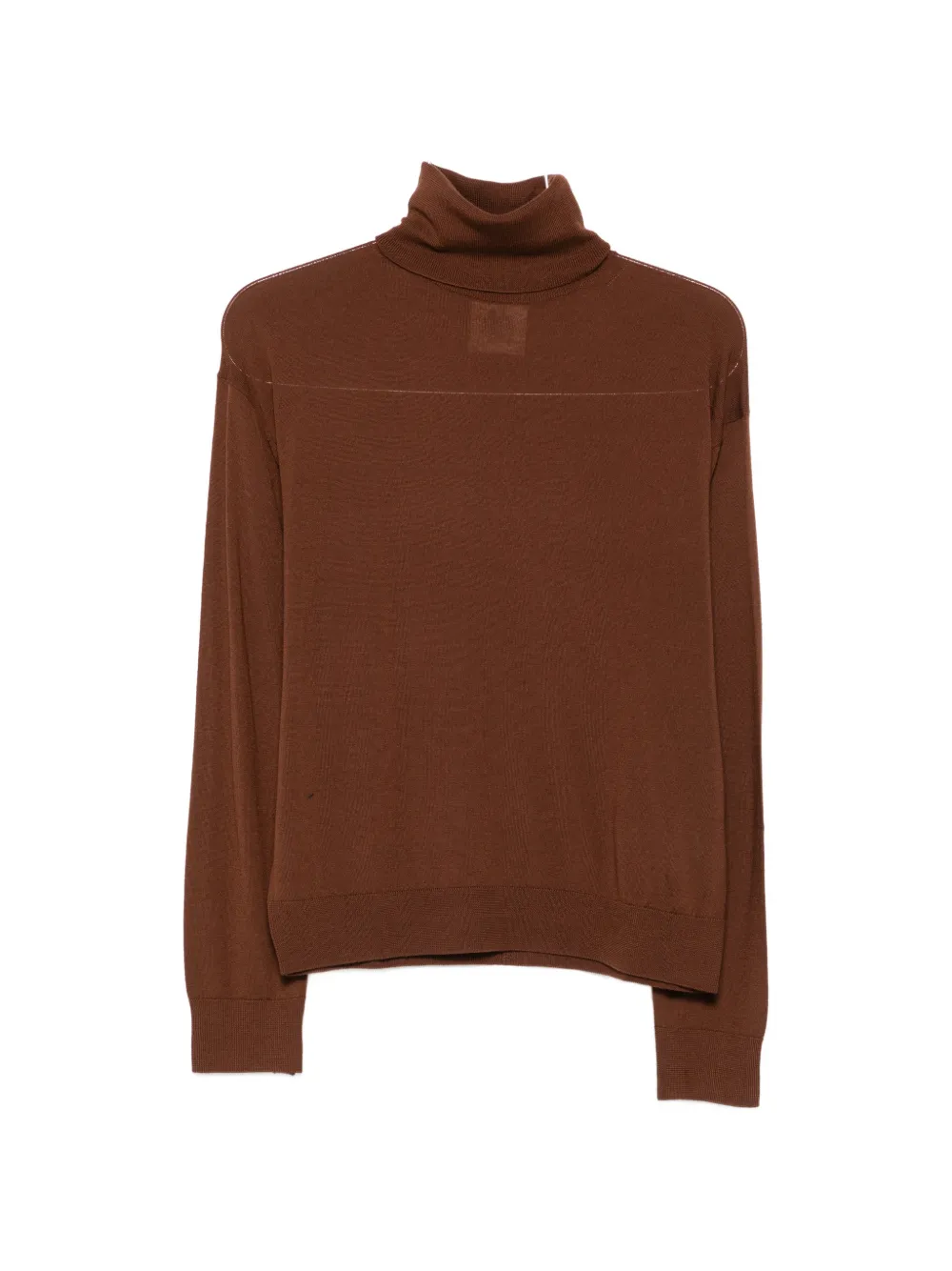 Semicouture roll-neck wool sweater - Marrone
