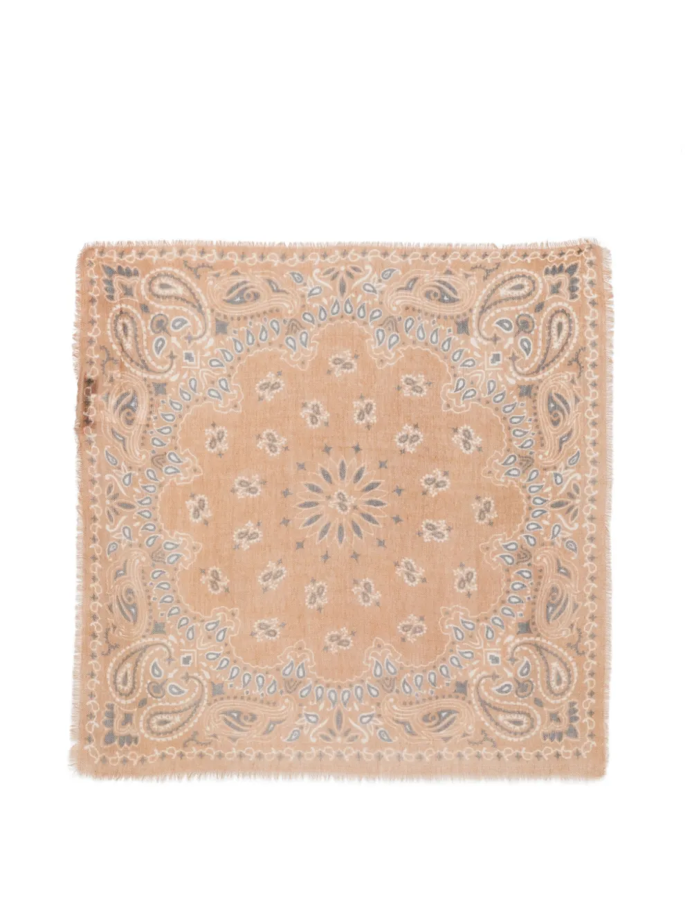 SGOMBERO CANTINE Luna paisley-print fringed scarf - Toni neutri