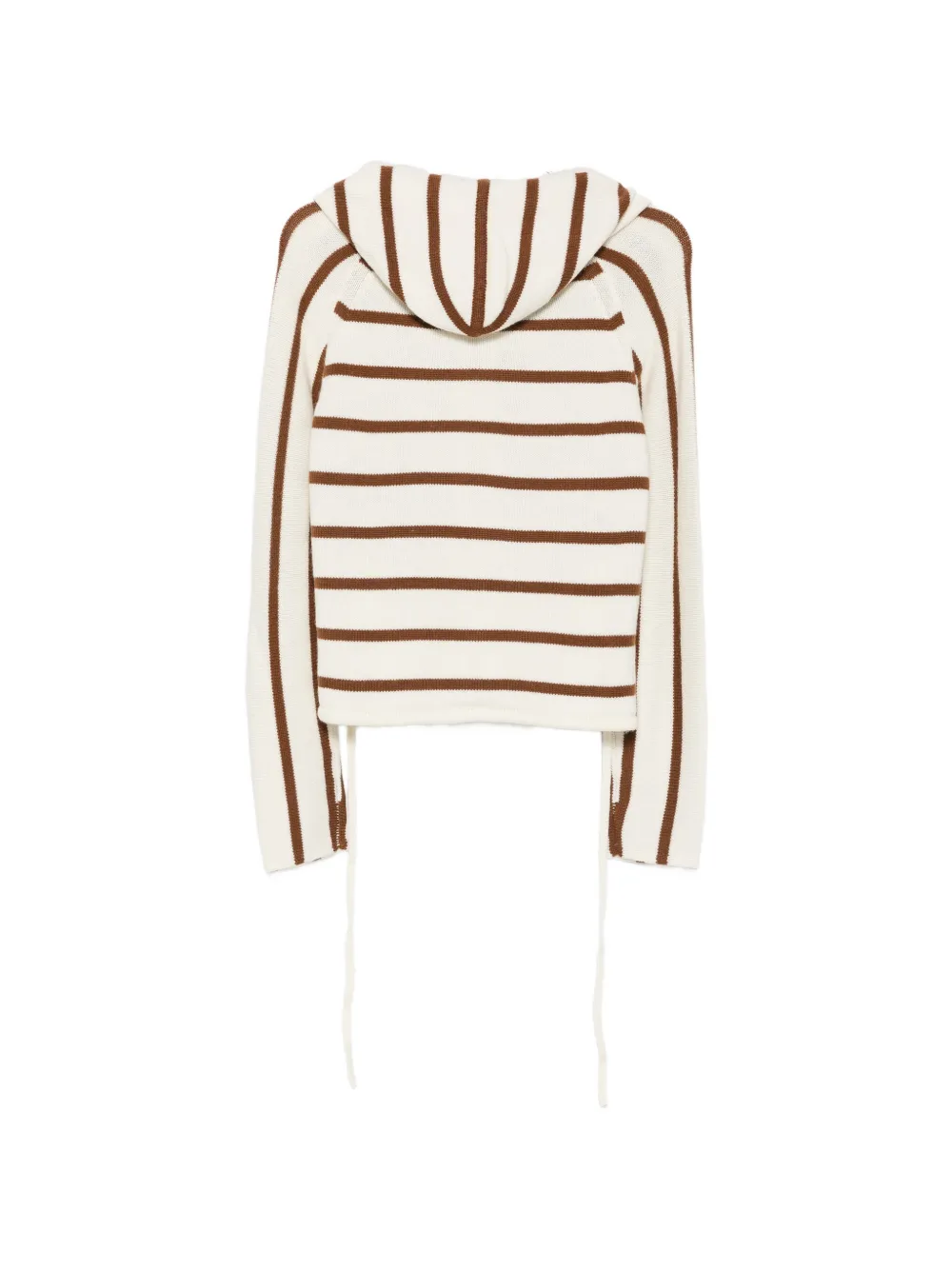 Semicouture striped zip-up hoodie Beige