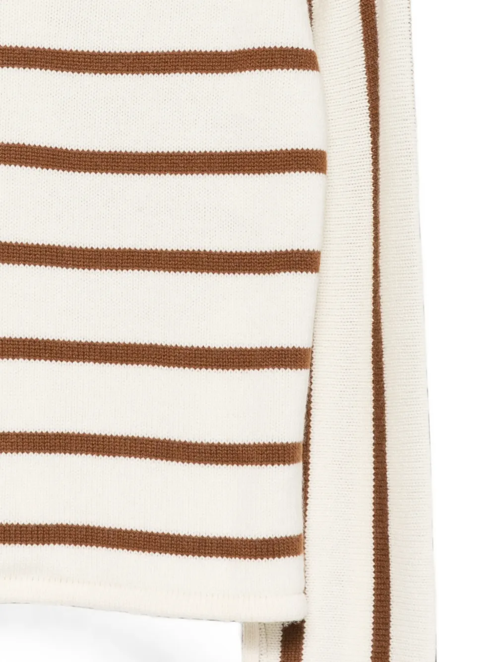 Semicouture striped zip-up hoodie Beige
