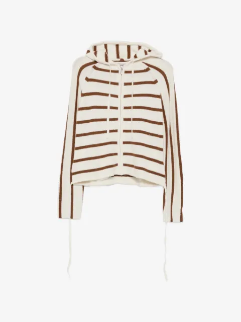 Semicouture striped zip-up hoodie
