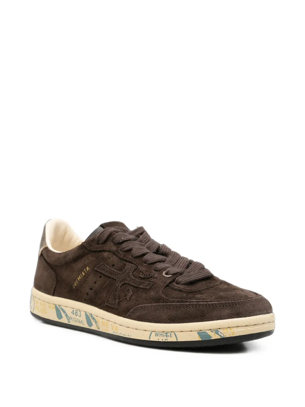 Premiata logo-patch suede sneakers Bruin