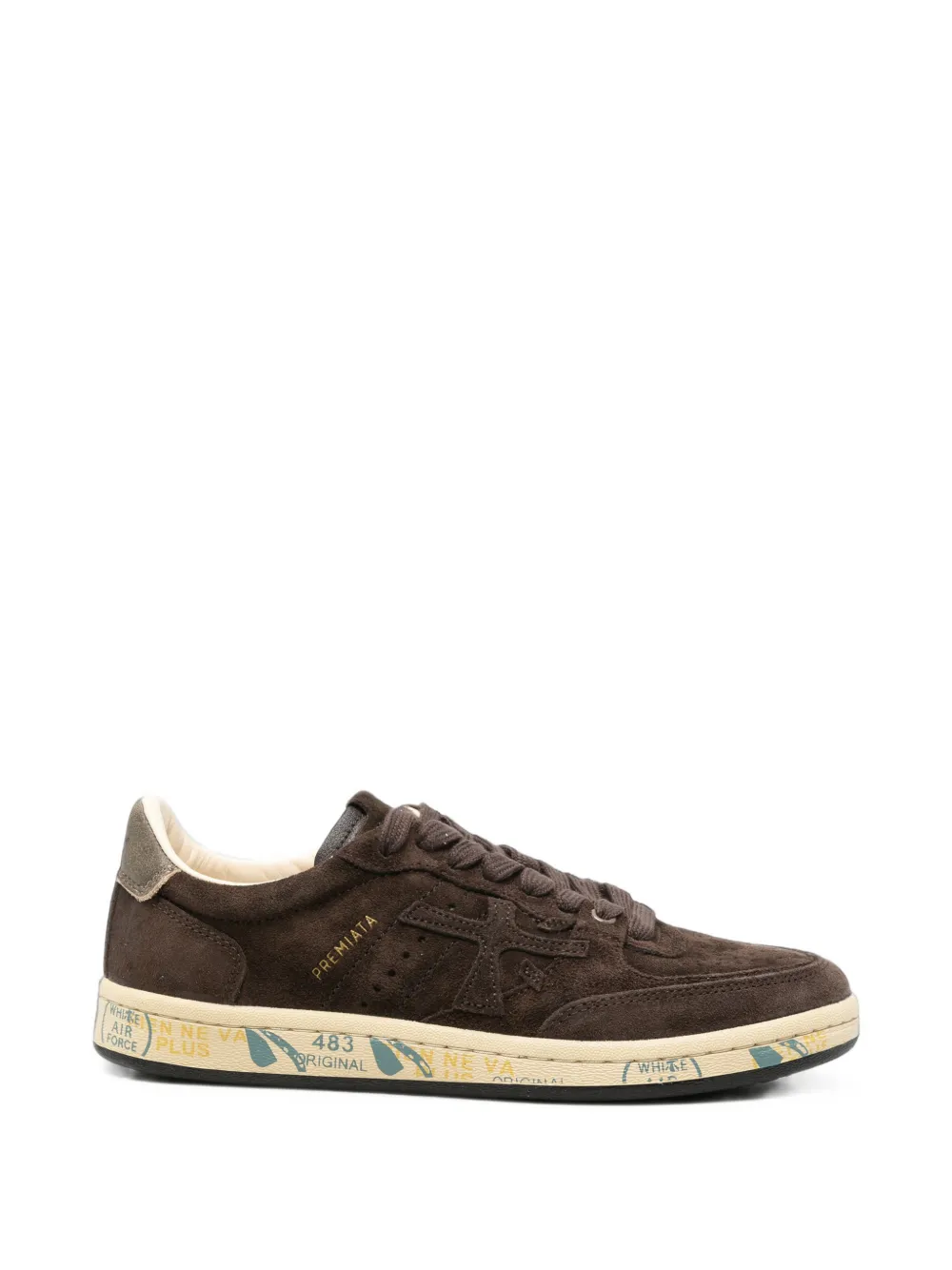 Premiata logo-patch suede sneakers - Braun