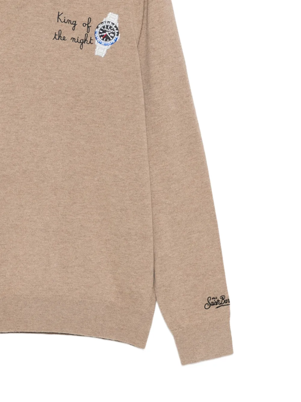 MC2 Saint Barth embroidered crew-neck sweater Beige