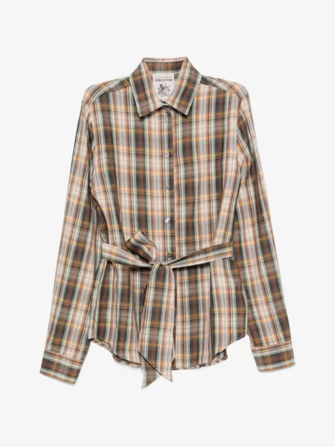 Semicouture camisa a cuadros con cinturón