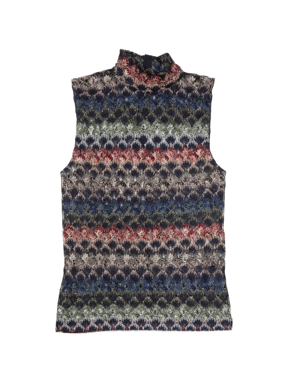 Missoni zigzag-knit high-neck top - Grün