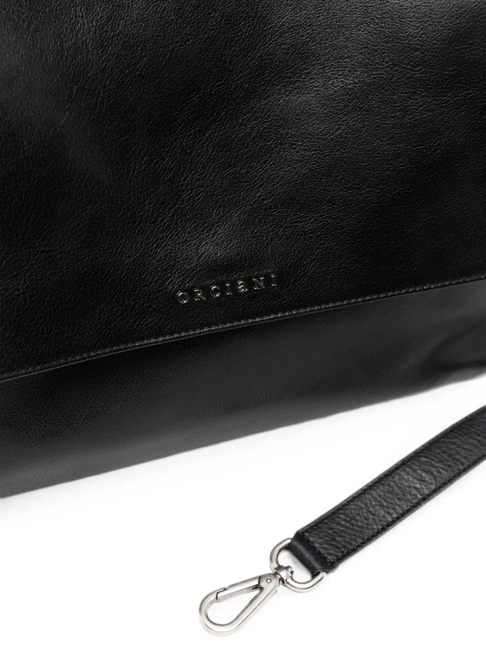 Orciani Medium Sveva Soft shopper met omslag en logo-plakkaat Zwart