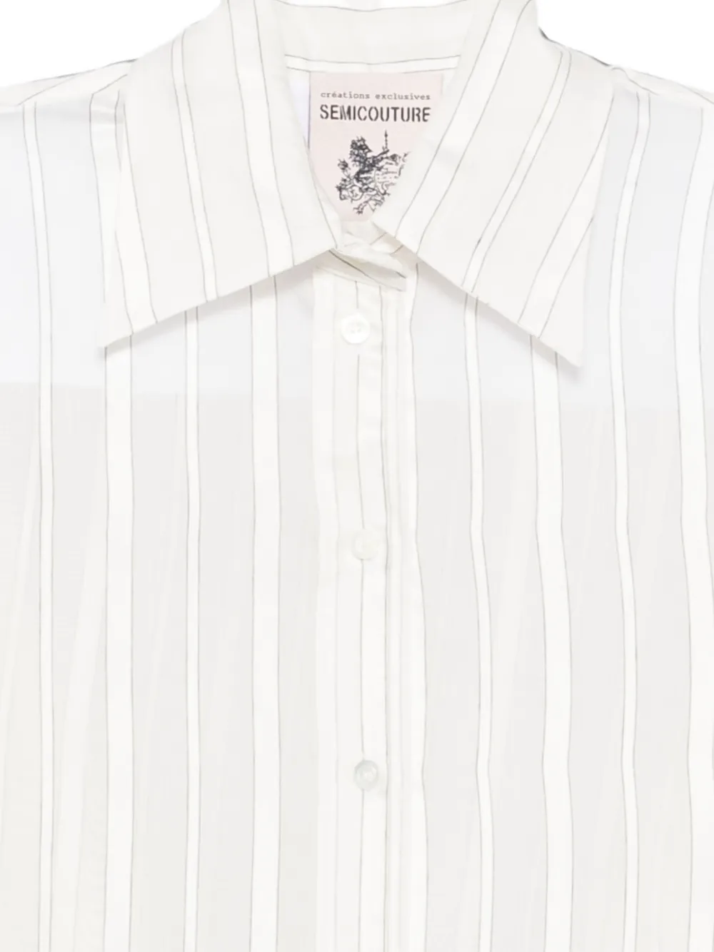 Semicouture Gestreepte blouse met gestrikte rug Wit
