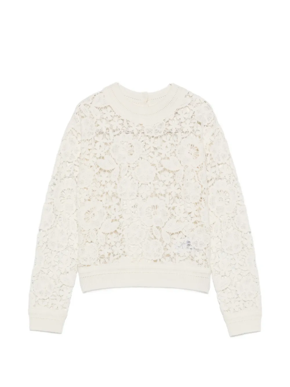 ERMANNO FIRENZE floral-lace sweater - Nude