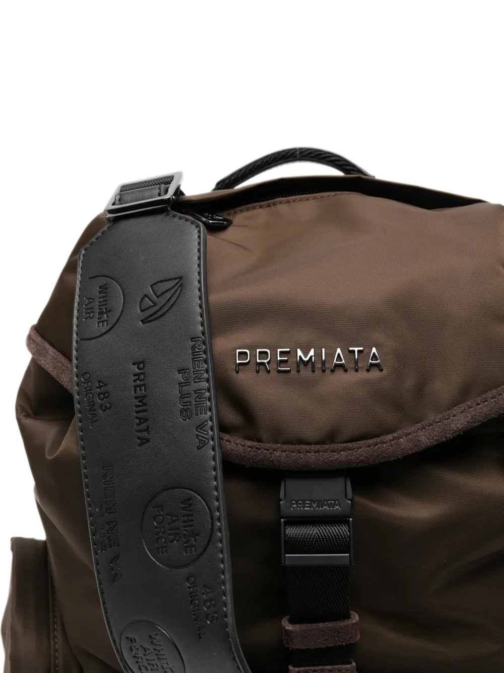 Premiata Rugzak met logo-plakkaat en gespsluiting Bruin