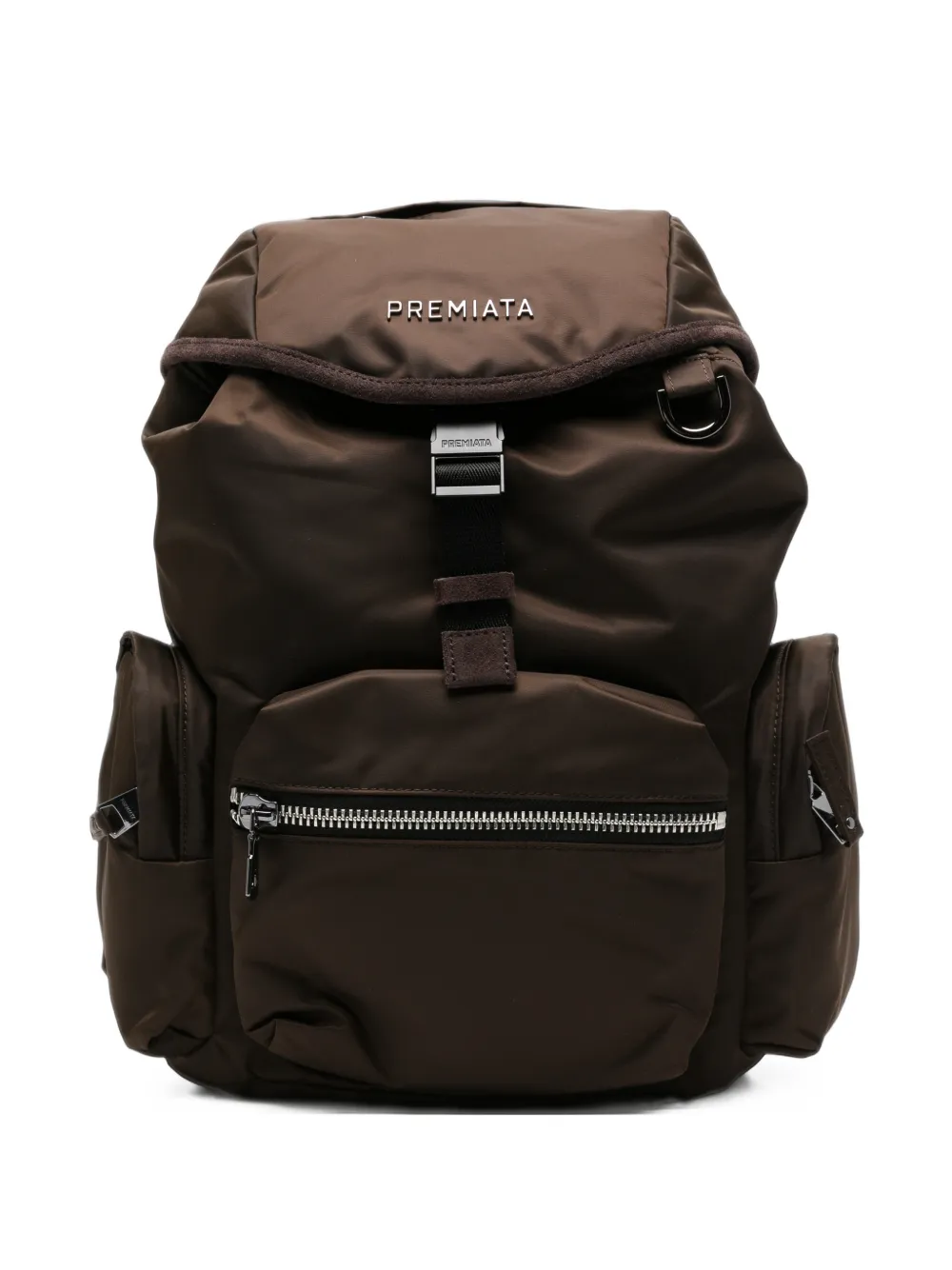 Premiata logo-plaque buckle-fastening backpack - Marron Premiata logo-plaque buckle-fastening backpack - Marron