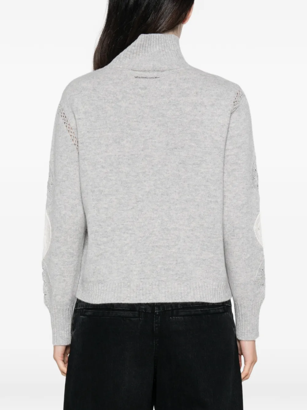ERMANNO FIRENZE argyle crochet-knit sweater Grijs