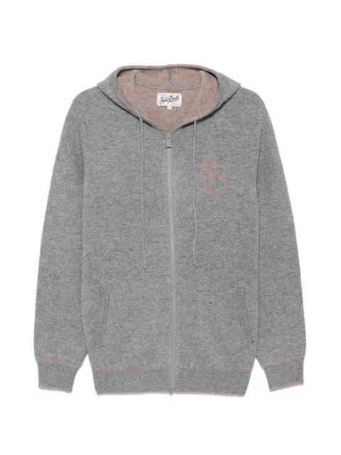 MC2 Saint Barth logo-embroidered zip-up hood cardigan