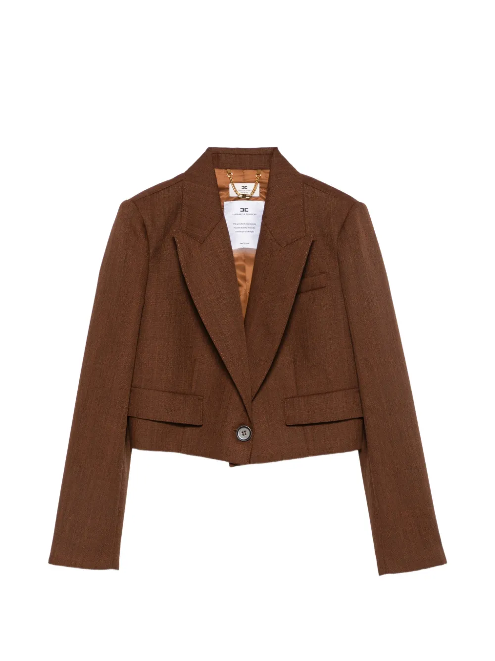 Elisabetta Franchi long-sleeve cropped jacket - Marrone