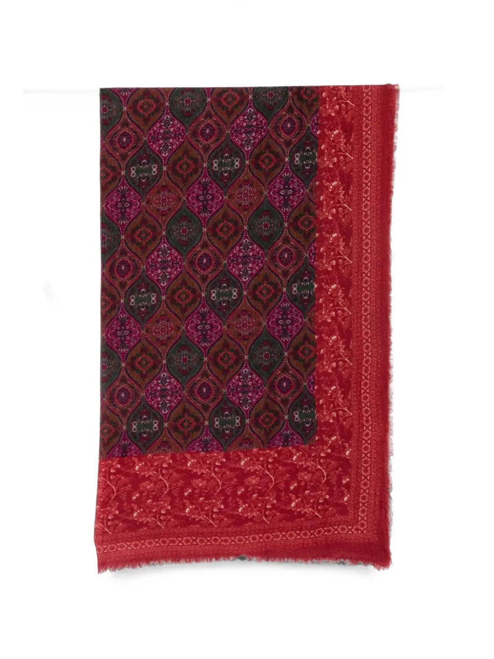 SGOMBERO CANTINE paisley-print frayed-edge scarf - Rot