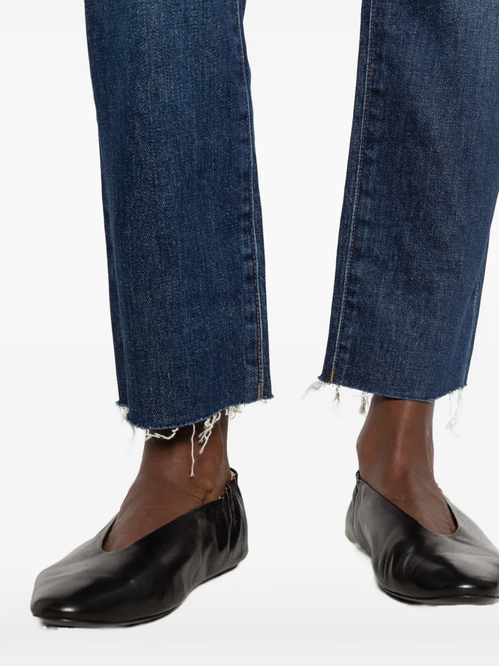 MOTHER The Mid Rise Hiker frayed jeans Blauw