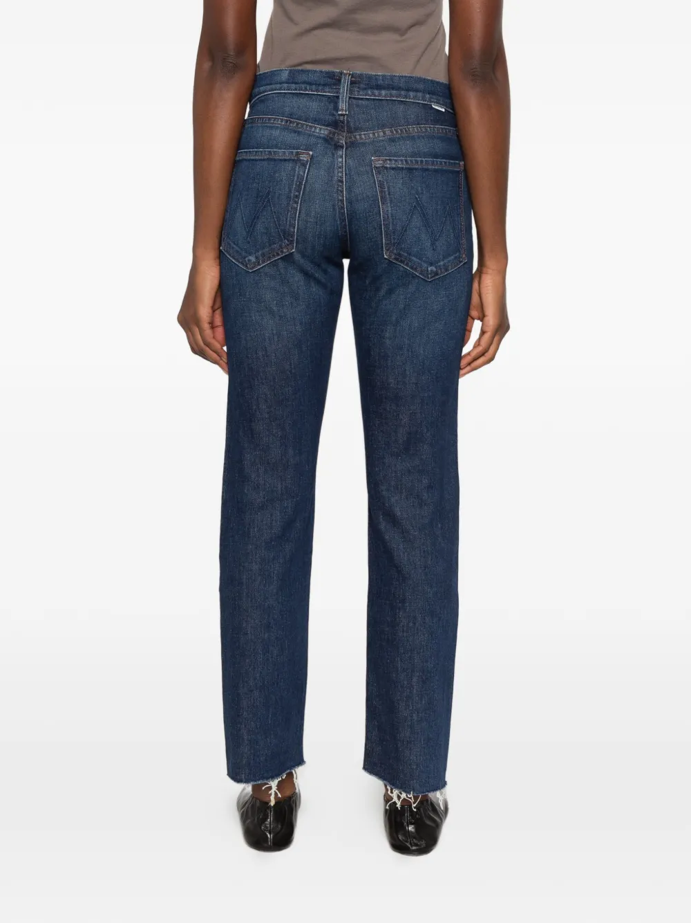 MOTHER The Mid Rise Hiker frayed jeans Blauw