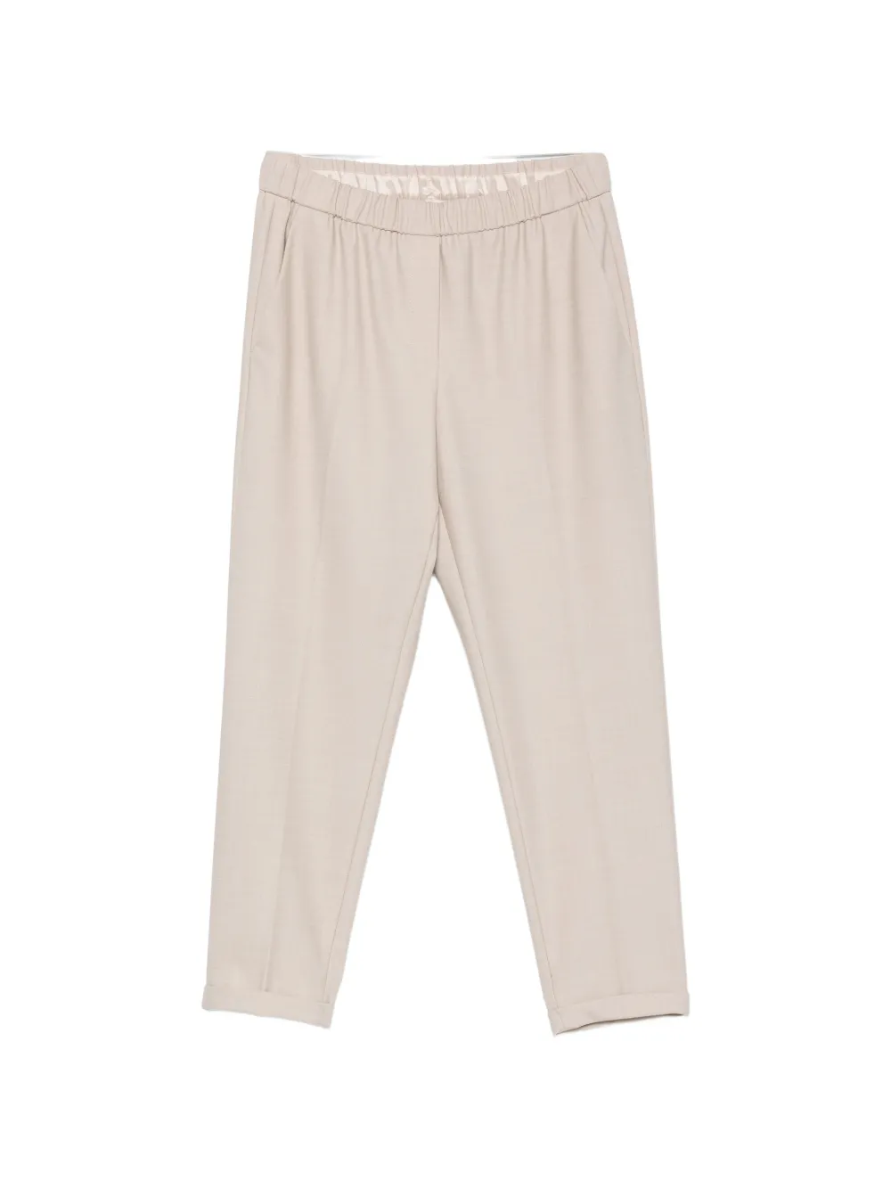 Antonelli Rosalba elasticated-waist turned-up trousers Beige