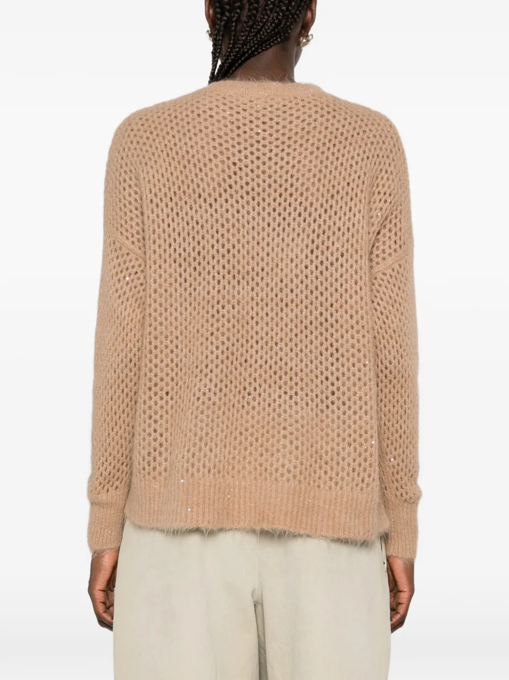 Antonelli open-knit sequin-embellished sweater Bruin