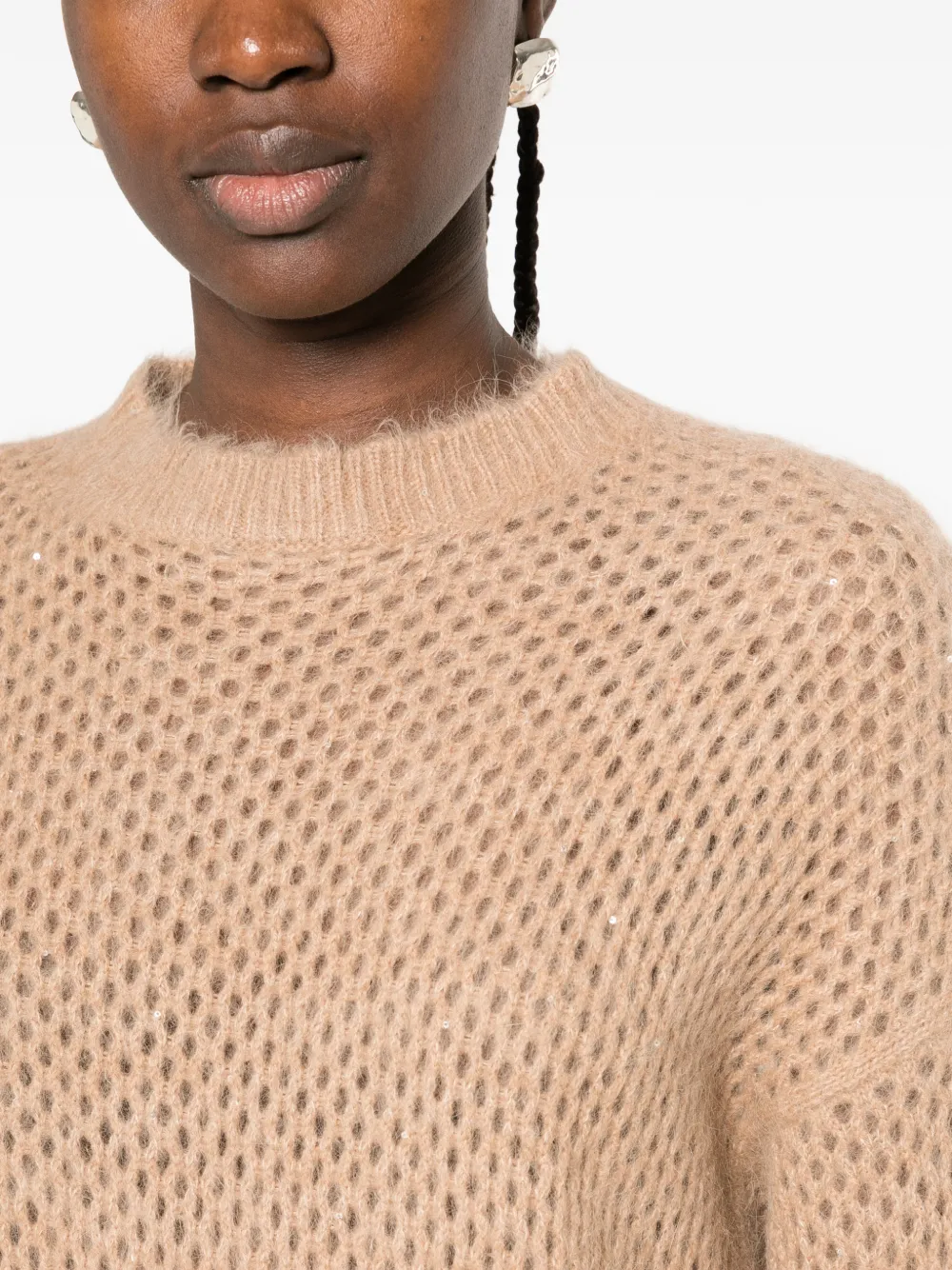Antonelli open-knit sequin-embellished sweater Bruin