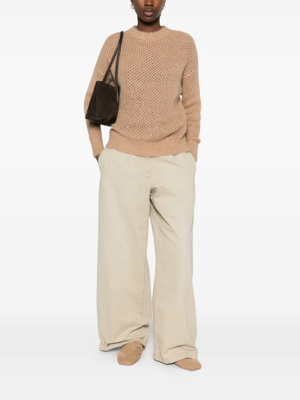 Antonelli open-knit sequin-embellished sweater Bruin
