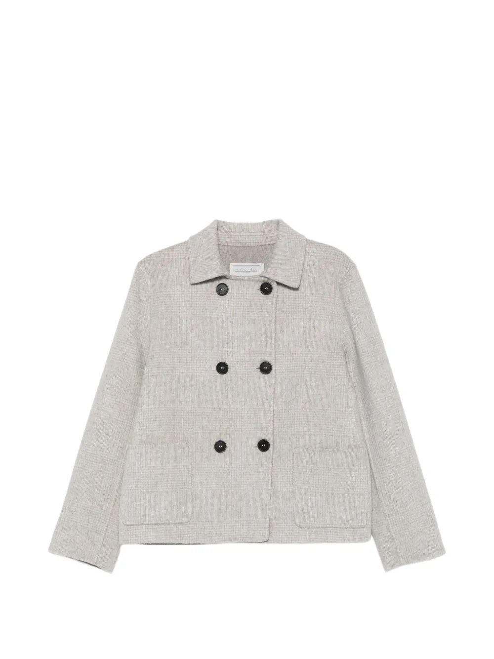 Antonelli double-breasted Prince of Wales check jacket Beige