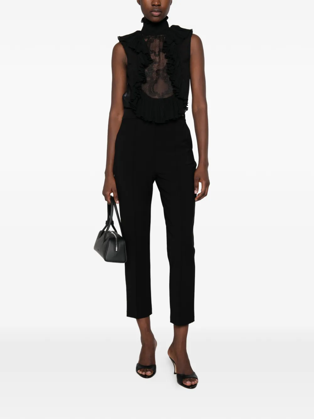 Elisabetta Franchi Top met ruches Zwart
