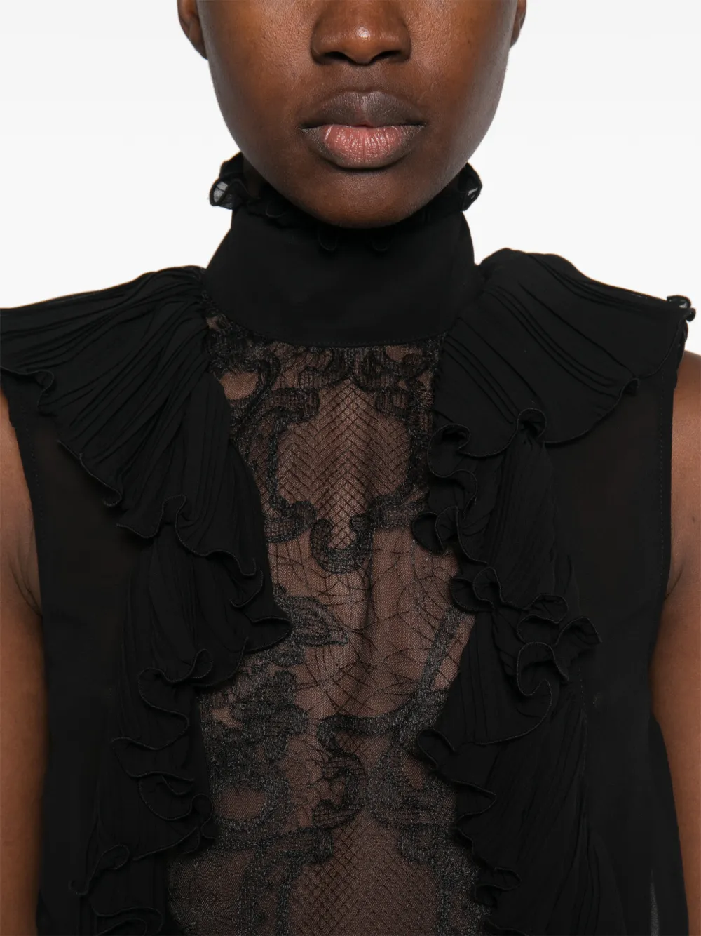 Elisabetta Franchi Top met ruches Zwart