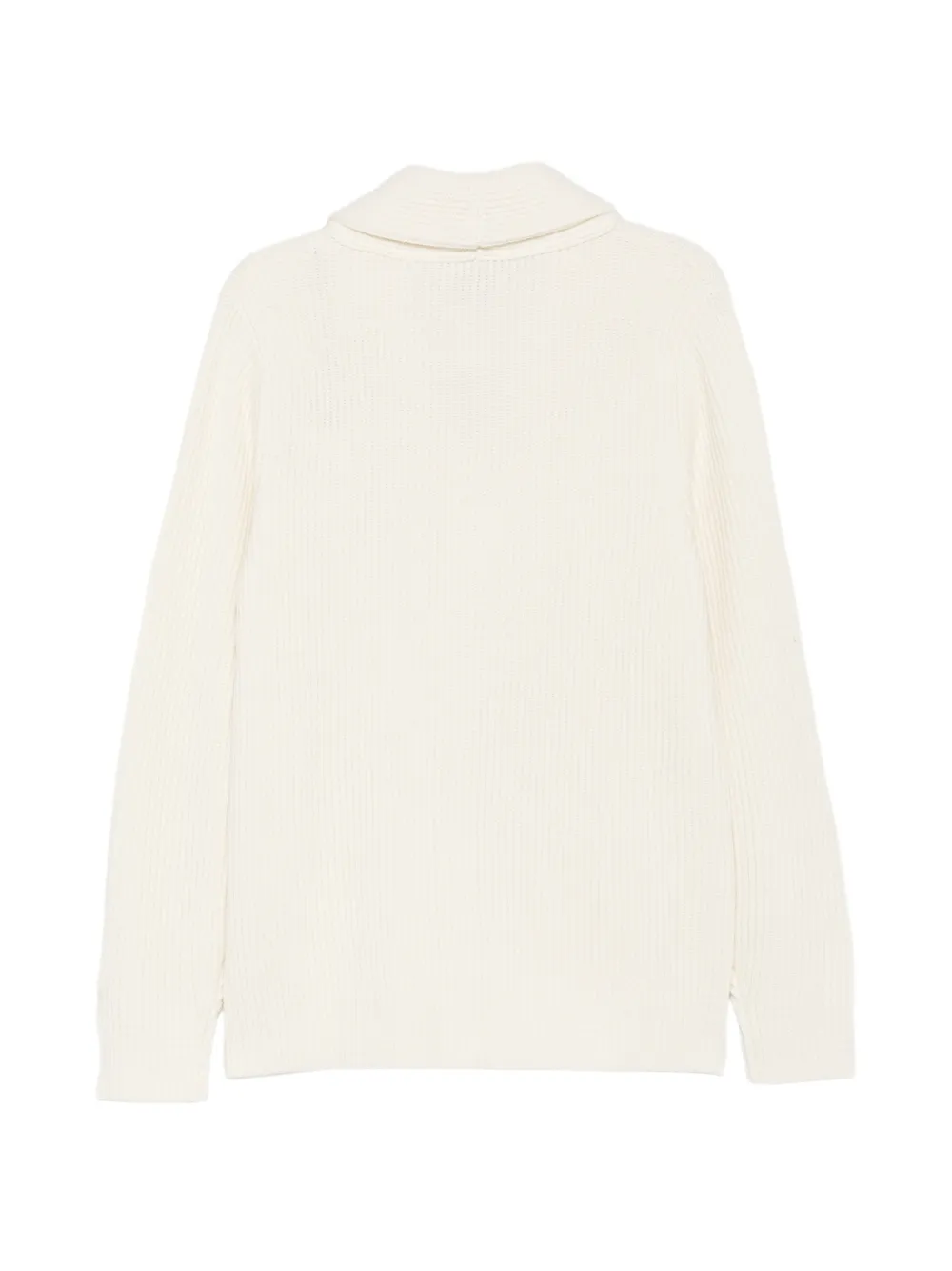 MC2 Saint Barth Glasgow ribbed shawl-collar cardigan Beige