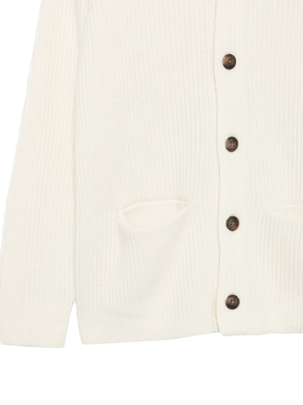 MC2 Saint Barth Glasgow ribbed shawl-collar cardigan Beige
