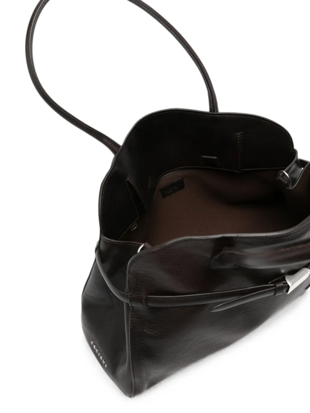 Orciani Grote Aura Soft shopper met logo-plakkaat Bruin