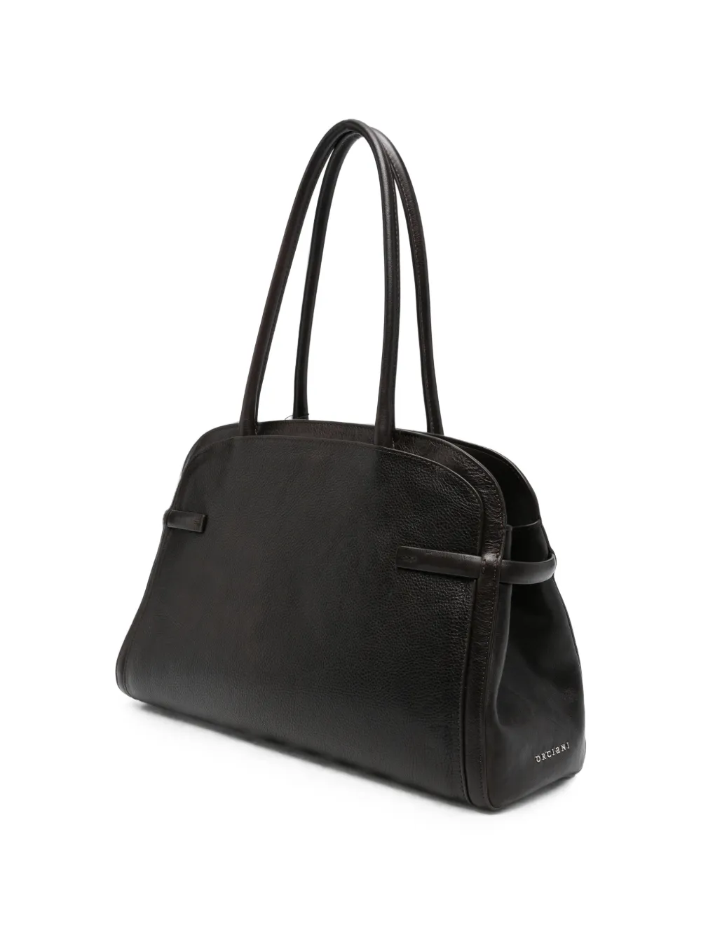 Orciani Grote Aura Soft shopper met logo-plakkaat Bruin