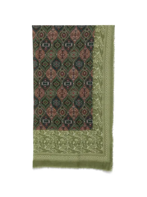 SGOMBERO CANTINE paisley-print frayed scarf