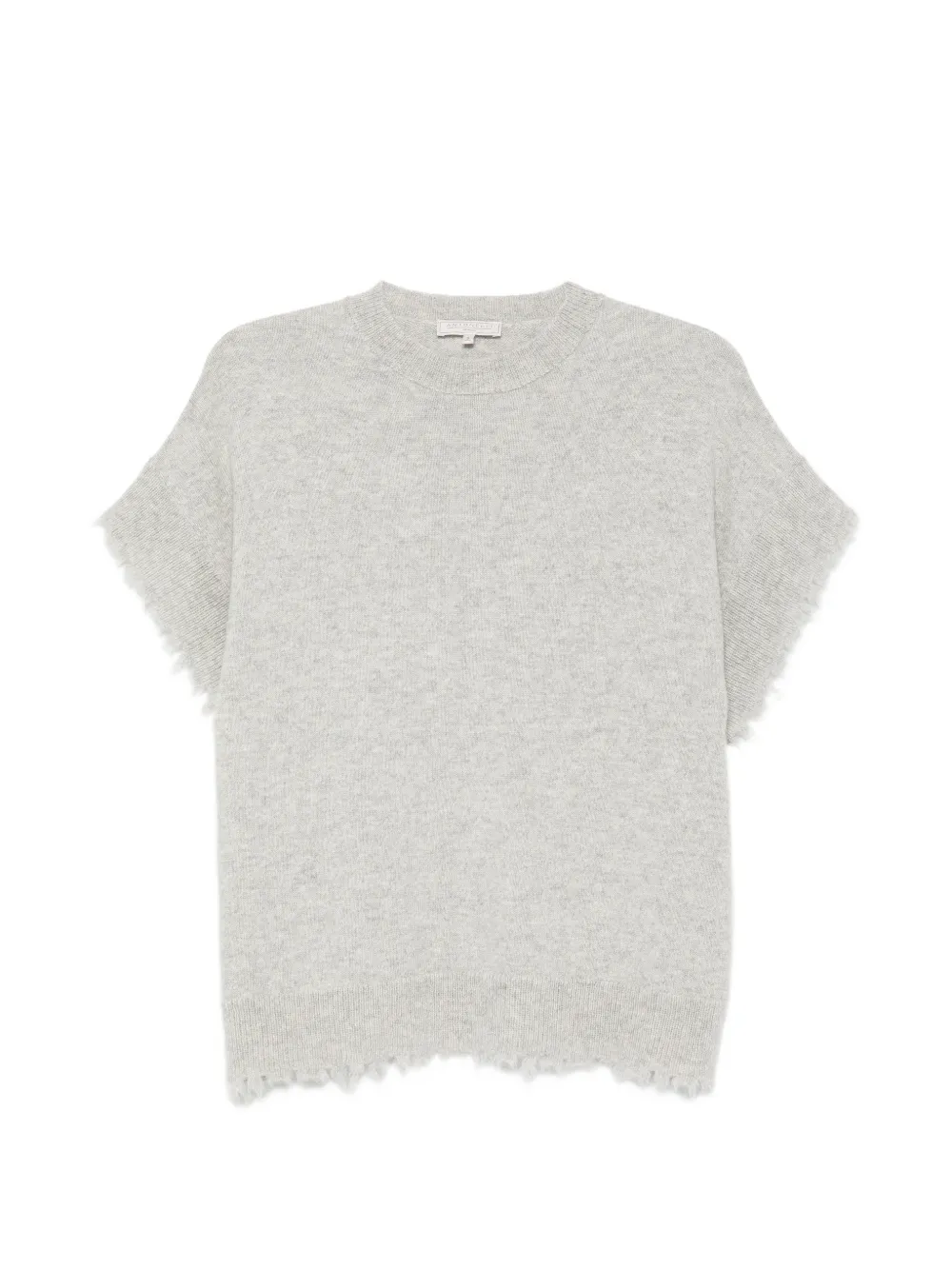 Antonelli Corsica frayed-edge short-sleeve sweater Grijs