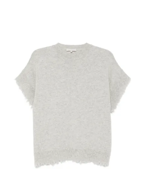 Antonelli Corsica frayed-edge short-sleeve sweater