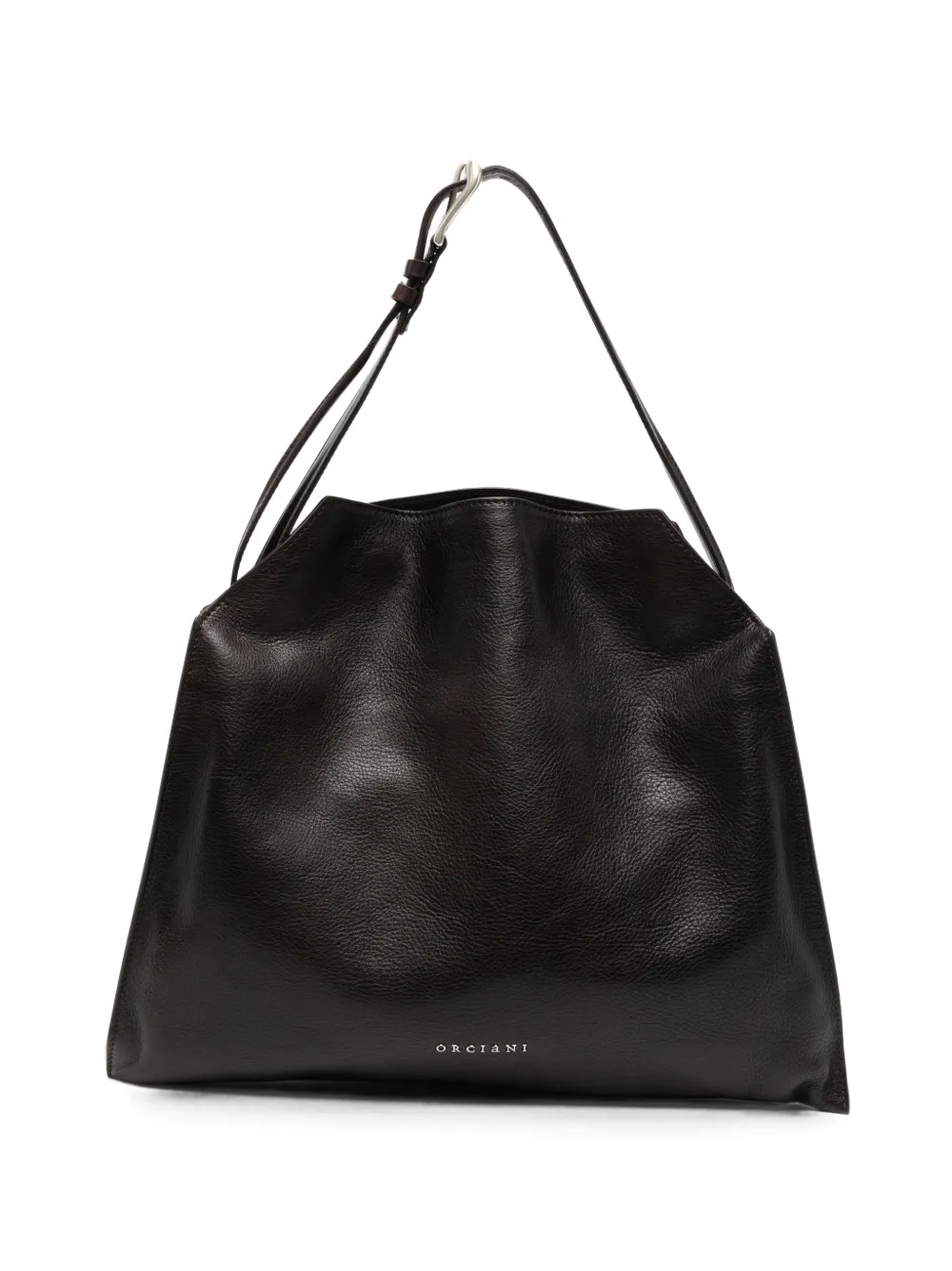 Orciani grained leather tote bag - Marrone