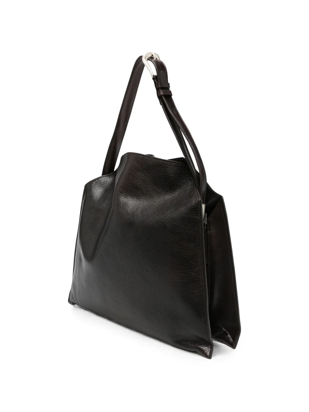 Orciani Leren shopper Bruin