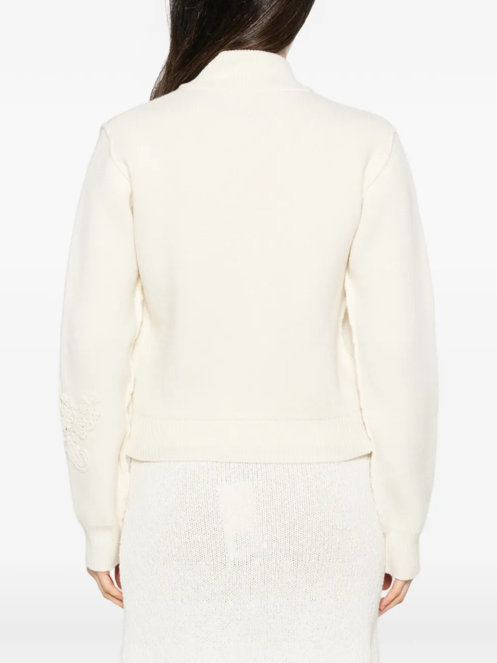 Ermanno Scervino Vest met gehaakte patch en knopen Beige