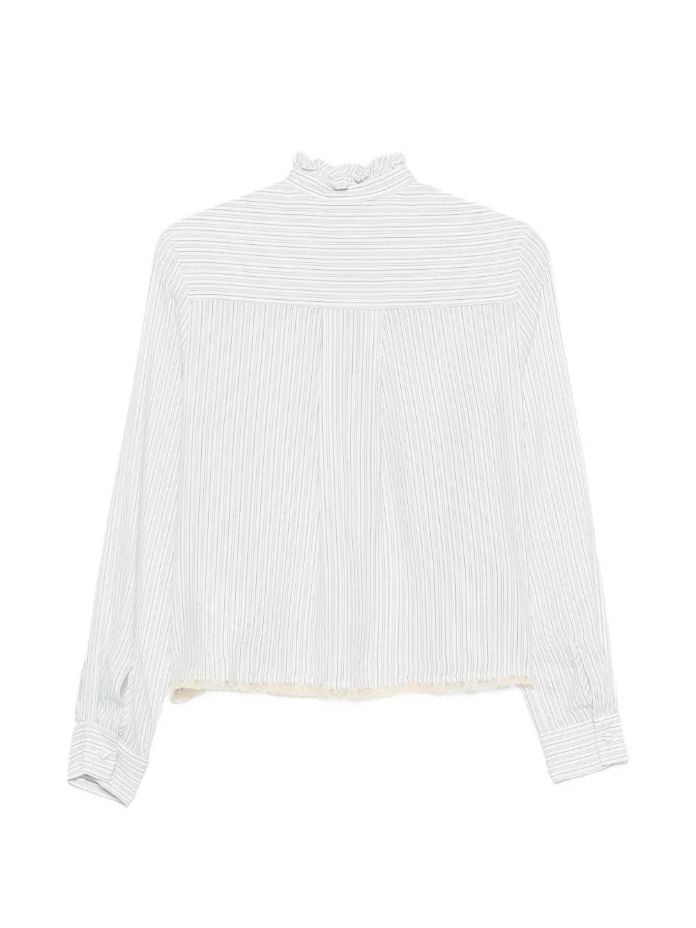 Semicouture Blouse met krijtstreep en ruches Wit