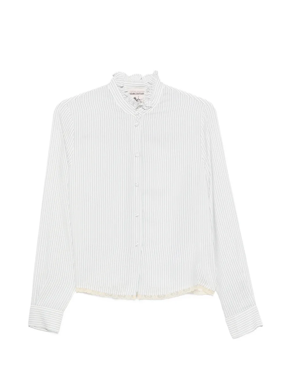 Semicouture pinstripe ruffled shirt - Bianco