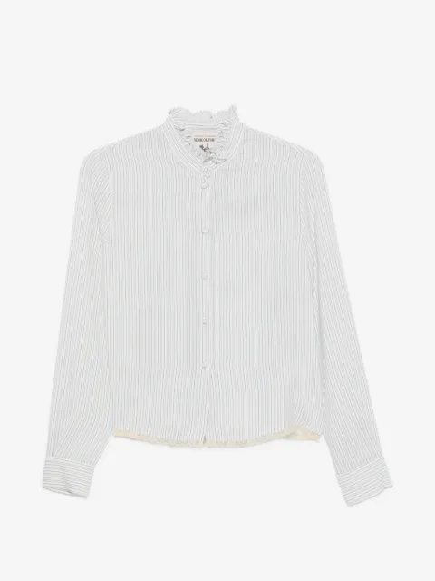 Semicouture pinstripe ruffled shirt
