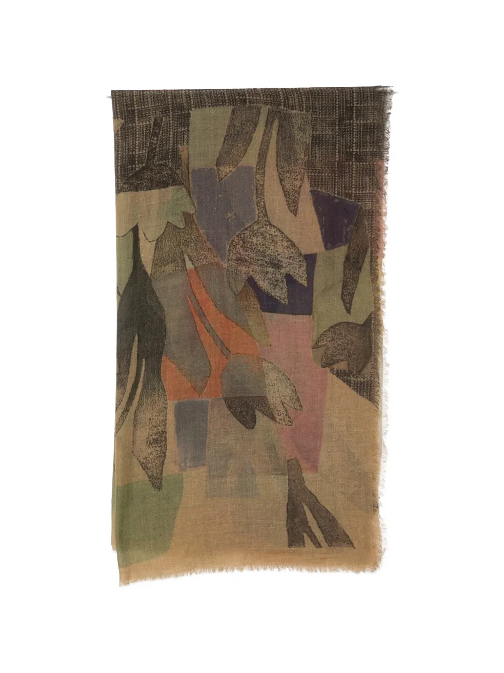 SGOMBERO CANTINE abstract-print frayed scarf