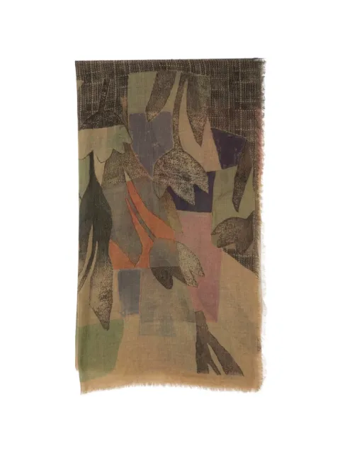 SGOMBERO CANTINE abstract-print frayed scarf